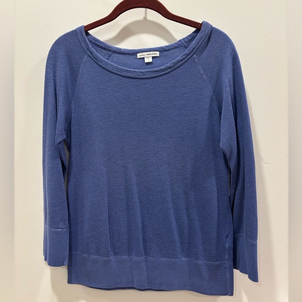JAMES PERSE Vintage Sweatshirt, Supina Cotton, 3/4 Sleeve, Size 1, Excellent Con